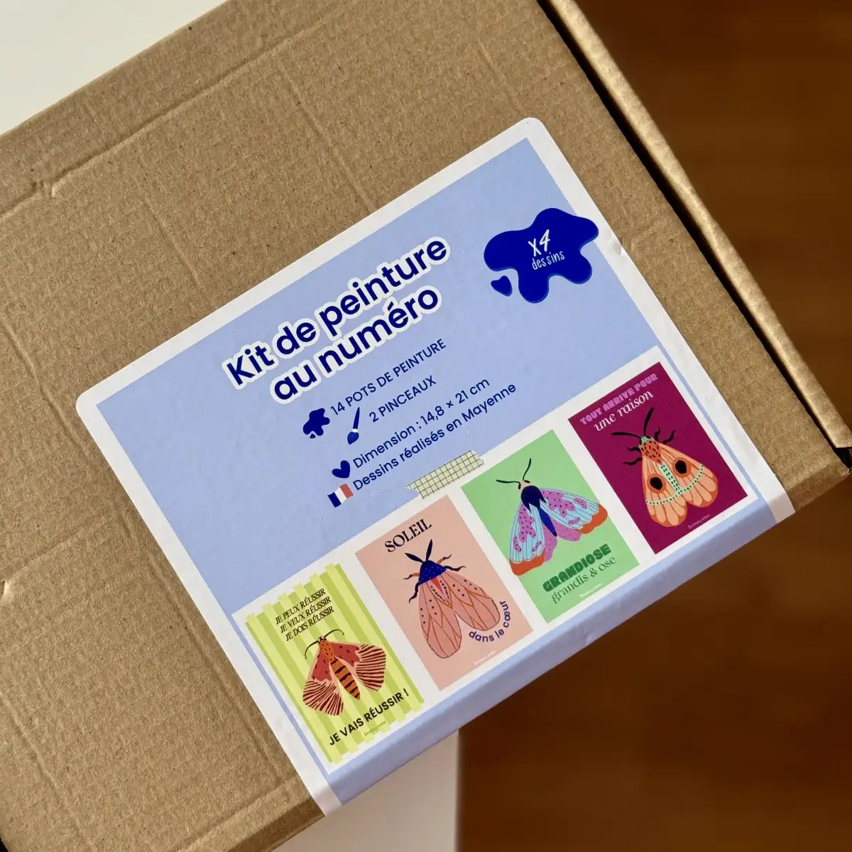 Kit de peinture au numéro - 4 Papillons
